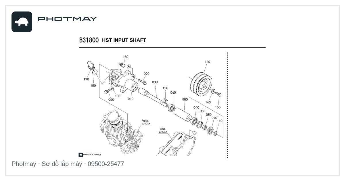 Sơ đồ — Phớt chắn dầu máy gặt — TC-25*47*7 — OEM 09500-25477
