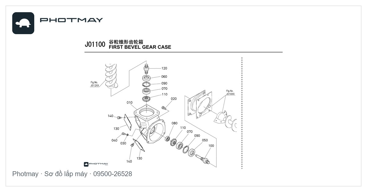 Sơ đồ — Phớt nồi gang lúa máy gặt DC117-DC60-70