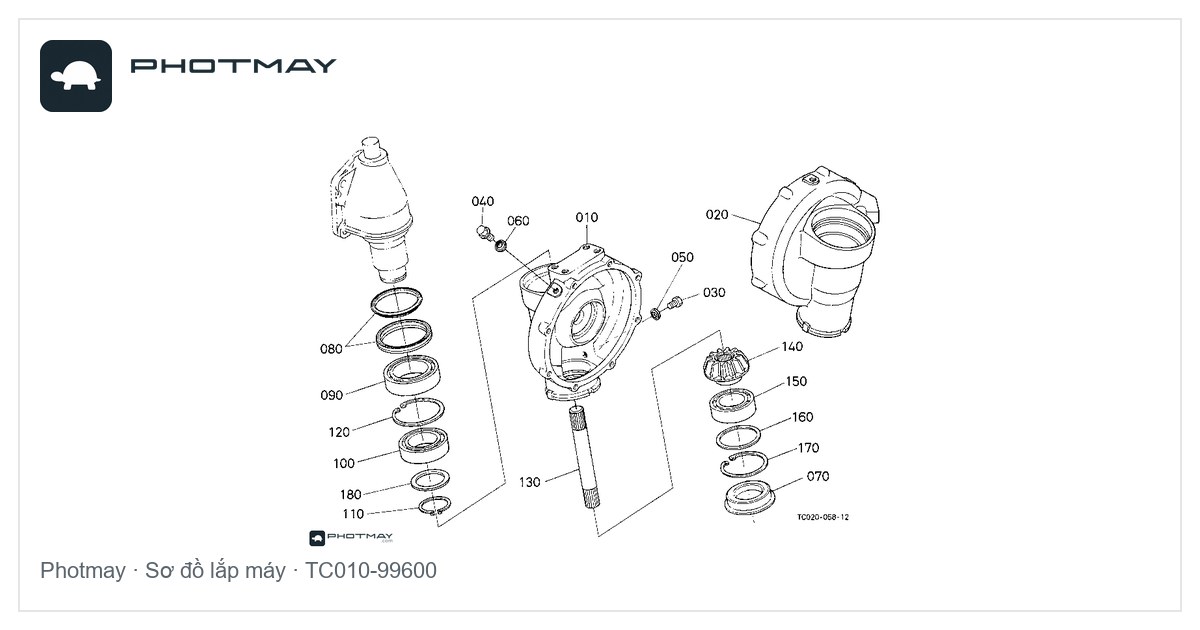 Sơ đồ — Phớt trục đứng cầu trước máy L3408-L2808